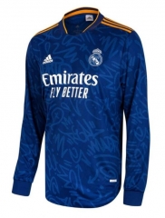 Player Version Long Sleeve 21-22 Real Madrid Away Soccer Jersey Shirt