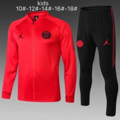 18-19 Children PSG x Jordan Red Training Suit