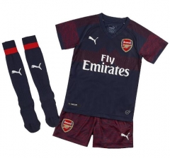 18-19 Arsenal Away Children Soccer Jersey Kit Shirt + Shorts + Socks