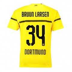 18-19 Borussia Dortmund Bruun Larsen 34 Cup Home Soccer Jersey Shirt