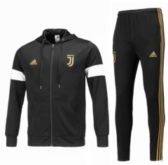 18-19 Juventus Black Training Suit (Hoodie Jacket+Trouser)