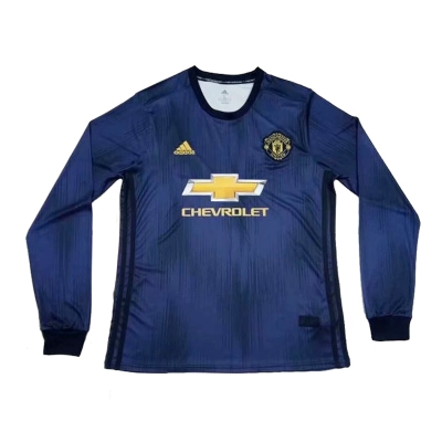 18-19 Manchester United Third Long Sleeve Soccer Jersey Shirt