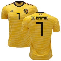 Belgium 2018 World Cup Away KEVIN DE BRUYNE 7 Soccer Jersey Shirt