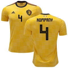 Belgium 2018 World Cup Away VINCENT KOMPANY 4 Soccer Jersey Shirt