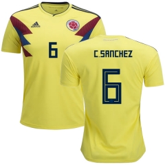 Colombia 2018 World Cup CARLOS SANCHEZ MORENO 6 Home Soccer Jersey Shirt