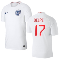 England 2018 FIFA World Cup FABIAN DELPH 17 Home Soccer Jersey Shirt