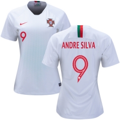 Women Portugal 2018 World Cup ANDRE SILVA 9 Away Soccer Jersey Shirt
