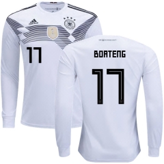 Germany 2018 World Cup JEROME BOATENG 17 Home Long Sleeve Soccer Jersey Shirt