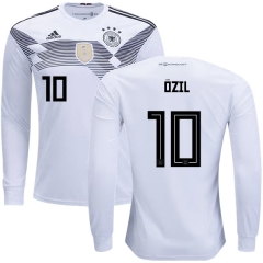 Germany 2018 World Cup MESUT OZIL 10 Home Long Sleeve Soccer Jersey Shirt