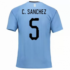 Uruguay 2018 World Cup Home Carlos Sánchez Soccer Jersey Shirt