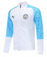 20-21 Manchester City White Blue Training Jacket