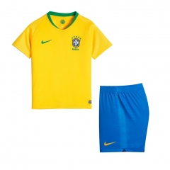 Brazil FIFA World Cup 2018 Home Children Soccer Kit Shirt And Shorts