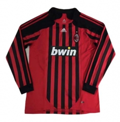 AC Milan 2008 Home Retro Shirt Long Sleeve Soccer Jersey
