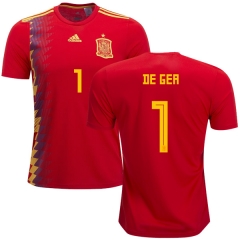 Spain 2018 World Cup DAVID DE GEA 1 Home Soccer Jersey Shirt