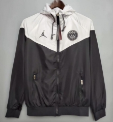 21-22 PSG Black White Windrunner Hoodie Jacket
