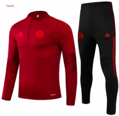 Children Youth 21-22 Bayern Munich Red Training Top and Pants