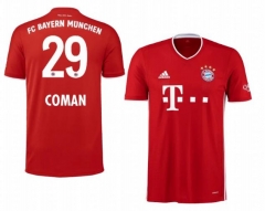 Kingsley Coman 29 Bayern Munich 20-21 Home Soccer Jersey Shirt