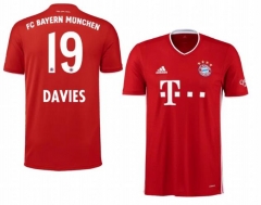 Alphonso Davies 19 Bayern Munich 20-21 Home Soccer Jersey Shirt