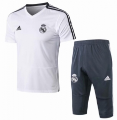 18-19 Real Madrid White Short Training Suit