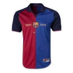 Barcelona 1999-2000 Home 100-Yeas Anniversary Retro Soccer Jersey Shirt