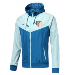 18-19 Atletico Madrid Aqua Blue Woven Windrunner Jacket