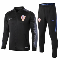 18-19 Croatia Black Stripe Training Suit (Jacket+Trouser)