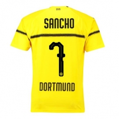 18-19 Borussia Dortmund Sancho 7 Cup Home Soccer Jersey Shirt