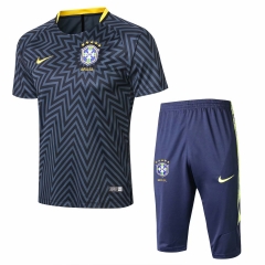 Brazil FIFA World Cup 2018 Grey Texture Short Training Suit