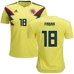 Colombia 2018 World Cup FRANK FABRA 18 Home Soccer Jersey Shirt