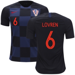 Croatia 2018 World Cup Away DEJAN LOVREN 6 Soccer Jersey Shirt