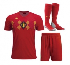 Belgium 2018 World Cup Home Soccer Whole Kits (Shirt+Shorts+Socks)