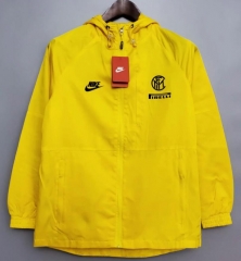 21-22 Inter Milan Yellow Windbreaker Hoodie Jacket
