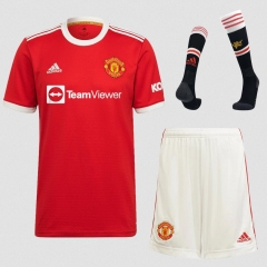 21-22 Manchester United Home Soccer Full Kits