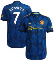 Ronaldo #7 Player Version 21-22 Manchester United Third Soccer Jersey Shirt