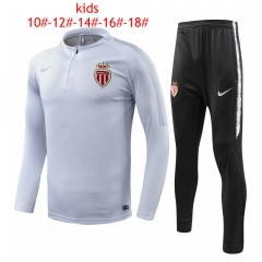 18-19 Children AS Monaco White Training Suit