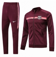 18-19 Barcelona Red Zipper Training Suit (Sweat shirt+Trouser)