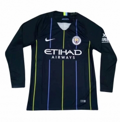 18-19 Manchester City Away Long Sleeve Soccer Jersey Shirt