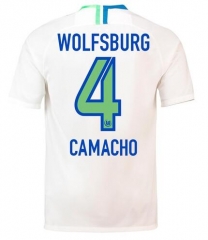 18-19 VfL Wolfsburg CAMACHO 4 Away Soccer Jersey Shirt