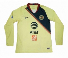 18-19 Club America Home Long Sleeve Soccer Jersey Shirt