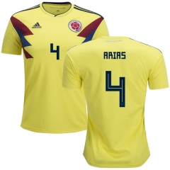Colombia 2018 World Cup SANTIAGO ARIAS 4 Home Soccer Jersey Shirt