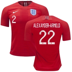 England 2018 FIFA World Cup TRENT ALEXANDER-ARNOLD 22 Away Soccer Jersey Shirt