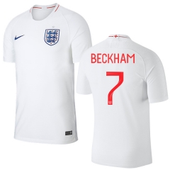 England 2018 FIFA World Cup DAVID BECKHAM 7 Home Soccer Jersey Shirt