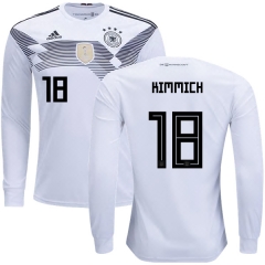 Germany 2018 World Cup JOSHUA KIMMICH 18 Home Long Sleeve Soccer Jersey Shirt