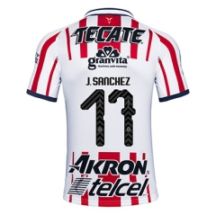 18-19 Deportivo Guadalajara Chivas J Sanchez 17 Home Soccer Jersey Shirt