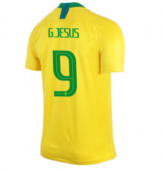 Brazil 2018 World Cup Home Gabriel Jesus Soccer Jersey Shirt