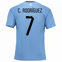 Uruguay 2018 World Cup Home Cristian Rodríguez Soccer Jersey Shirt