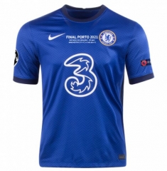 20-21 Chelsea Champions League Final Match Name and Number Home Soccer Jersey Shirt