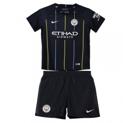 18-19 Manchester City Away Children Soccer Jersey Kit Shirt + Shorts
