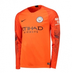 18-19 Manchester City Orange Home Goalkeeper Long Sleeve Jersey Shirt