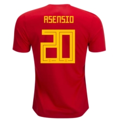 Spain 2018 World Cup Home Marco Asensio #20 Soccer Jersey Shirt